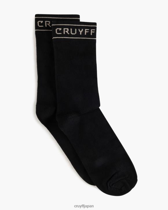 jp Cruyff ユニセックス ストライプソックス 黒金 JL481249 靴下