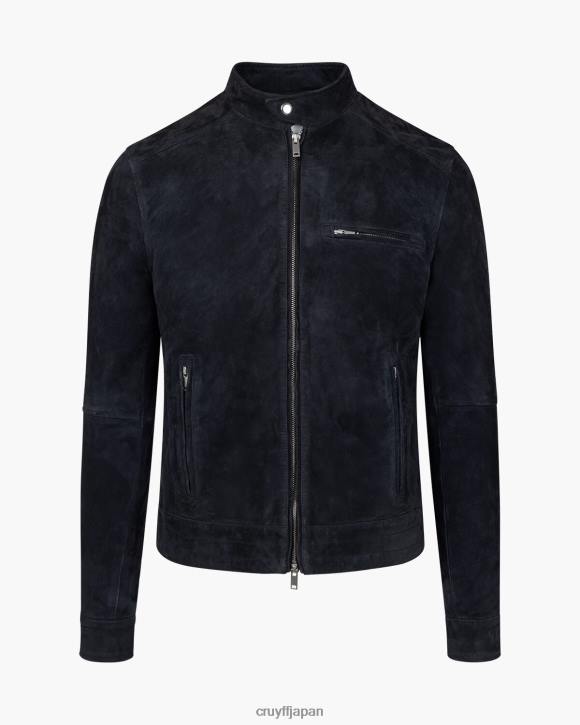 jp Cruyff 男性 エステバン スエード バイカー ジャケット 海軍 JL48707 ジャケット