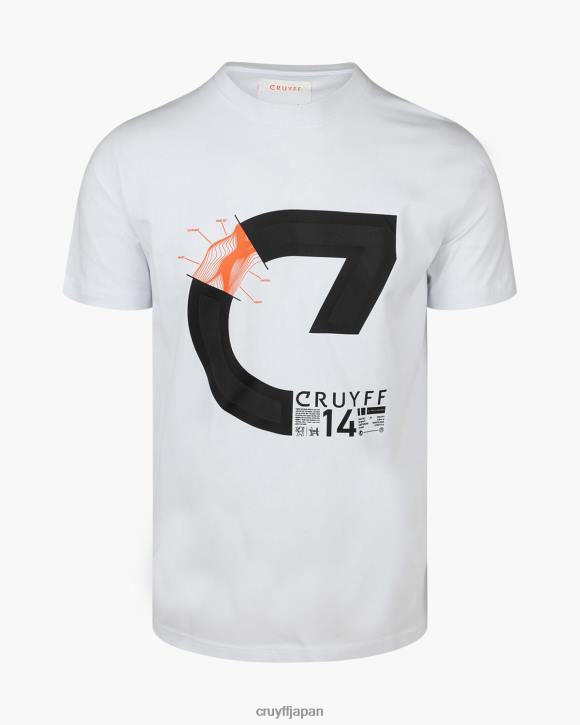 jp Cruyff 男性 アラン SS T シャツ 白 JL48122 Tシャツ
