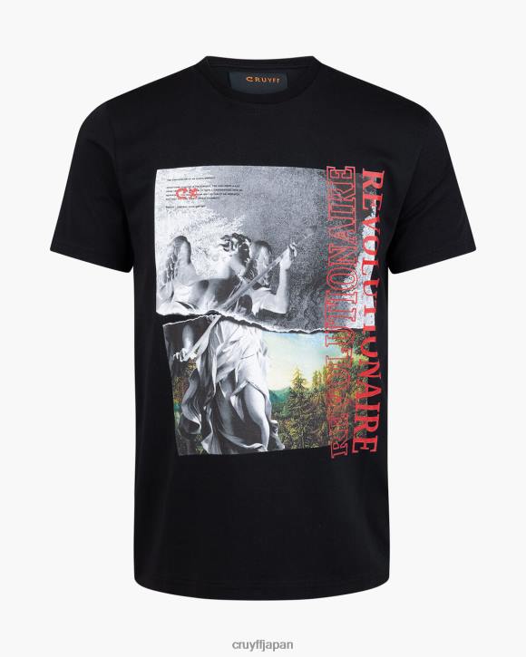 jp Cruyff 男性 エンジェルスTシャツ 黒 JL481308 Tシャツ