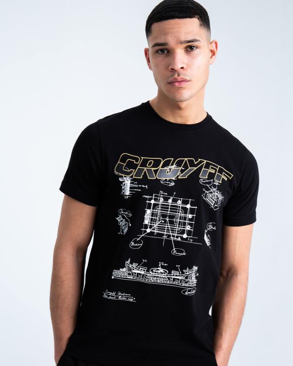 jp Cruyff 男性 アイマールTシャツ 黒 JL48886 Tシャツ